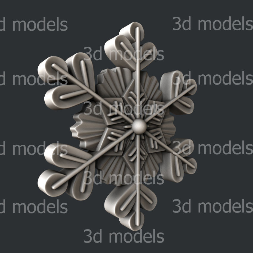 3d STL models for CNC router or 3dprinter Snowflake P509 3D model_1