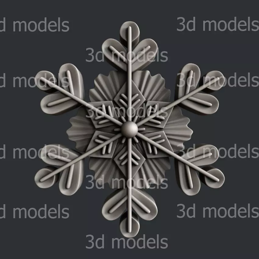 3d STL models for CNC router or 3dprinter Snowflake P509 3D model_0