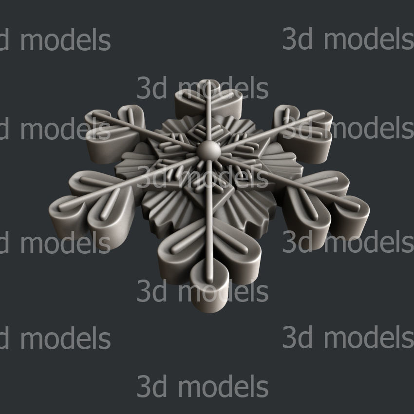 3d STL models for CNC router or 3dprinter Snowflake P509 3D model_3