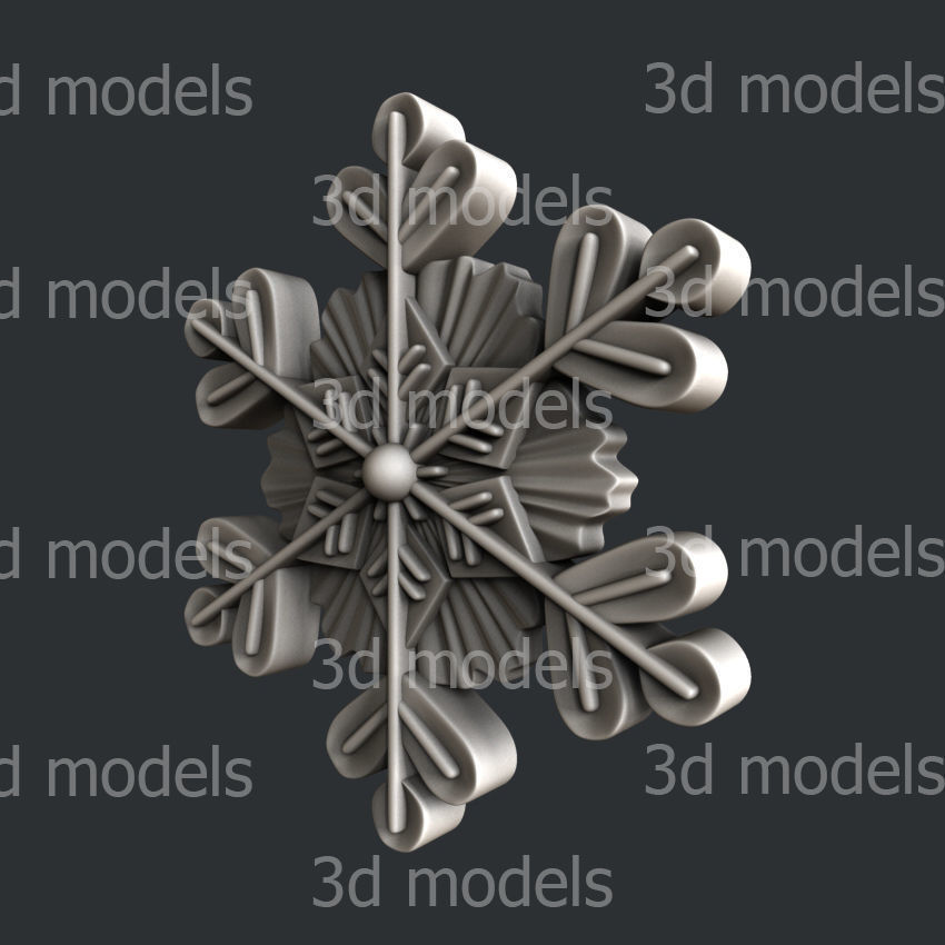3d STL models for CNC router or 3dprinter Snowflake P509 3D model_2