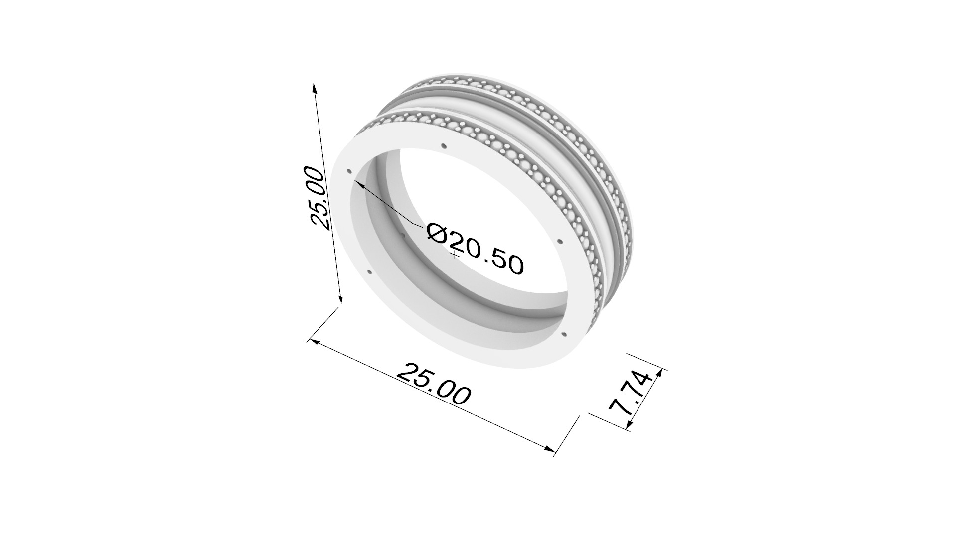 Three-Part Enamel Ring JDBCo 3D print model_1