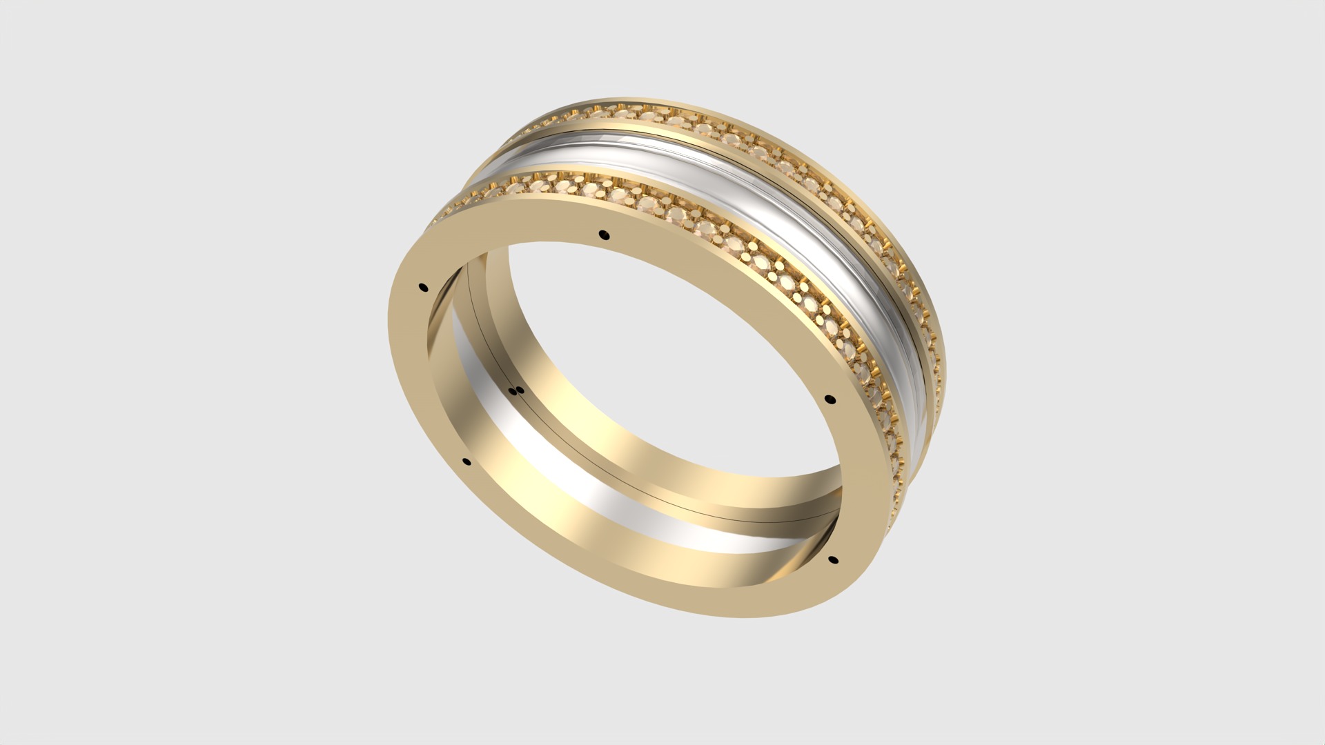 Three-Part Enamel Ring JDBCo 3D print model_15