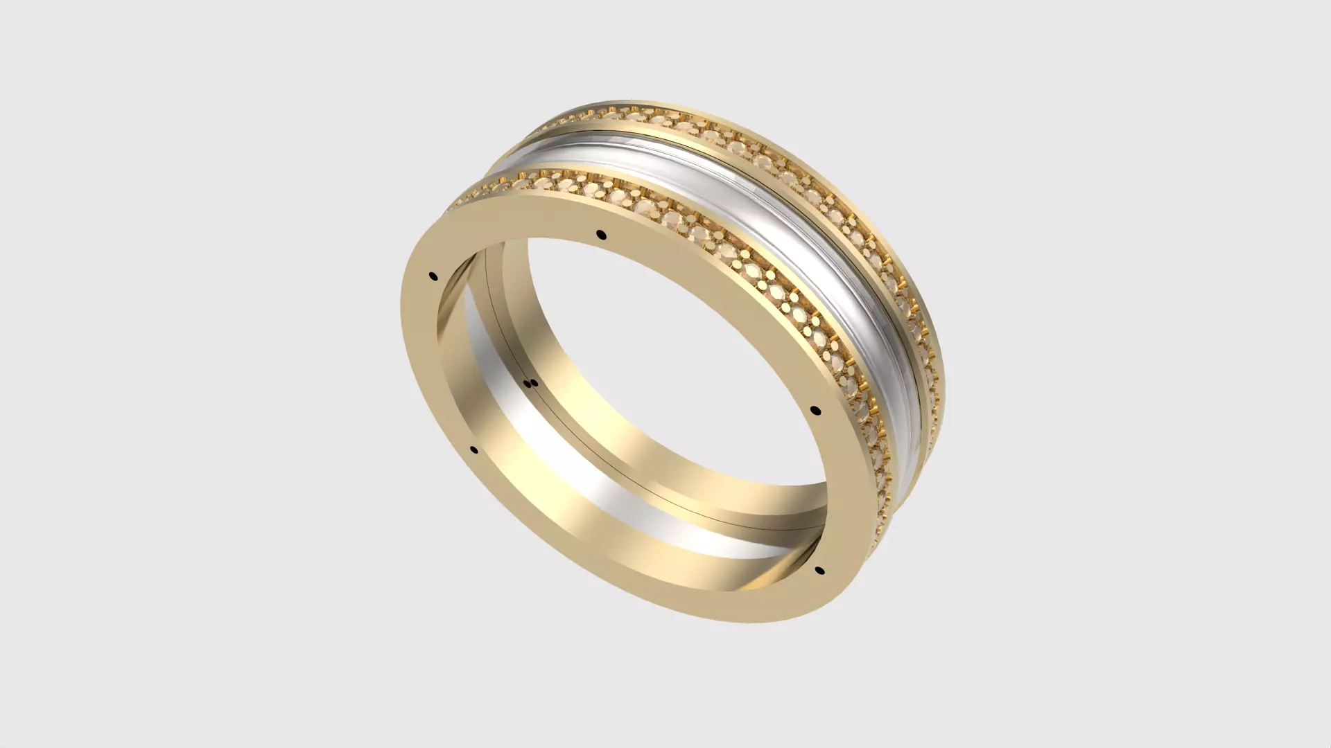 Three-Part Enamel Ring JDBCo 3D print model_0