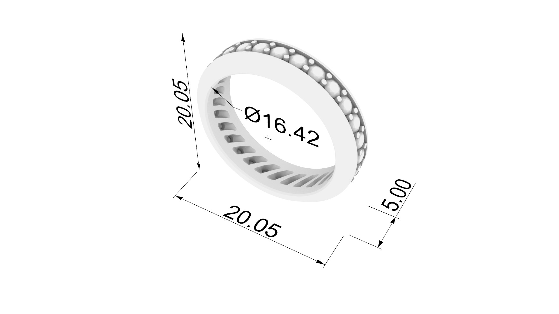 Classic Channel Set Ring JDBCo 3D print model_1