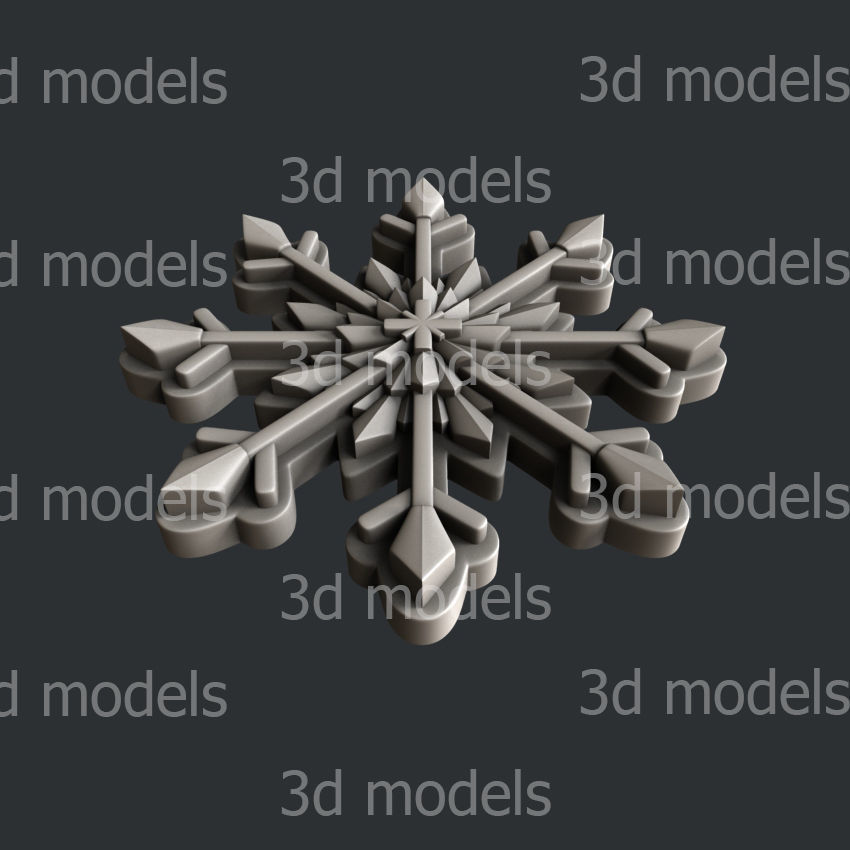 3d STL models for CNC router or 3dprinter snowflake P511 3D model_3