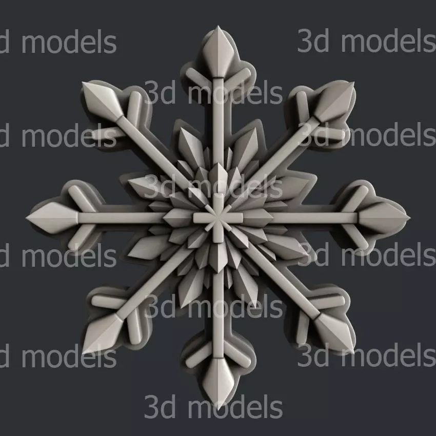 3d STL models for CNC router or 3dprinter snowflake P511 3D model_0