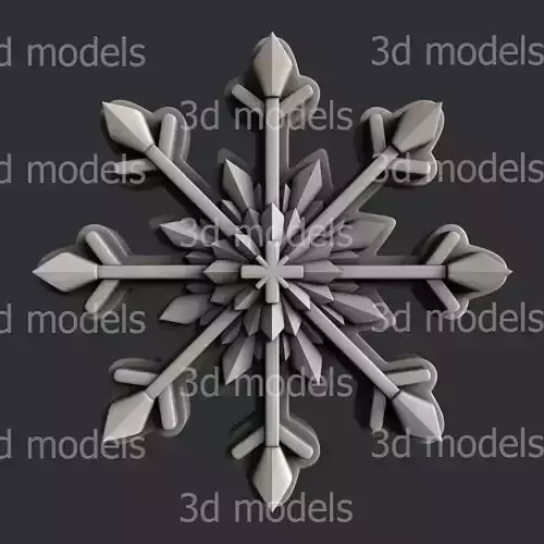 3d STL models for CNC router or 3dprinter snowflake P511