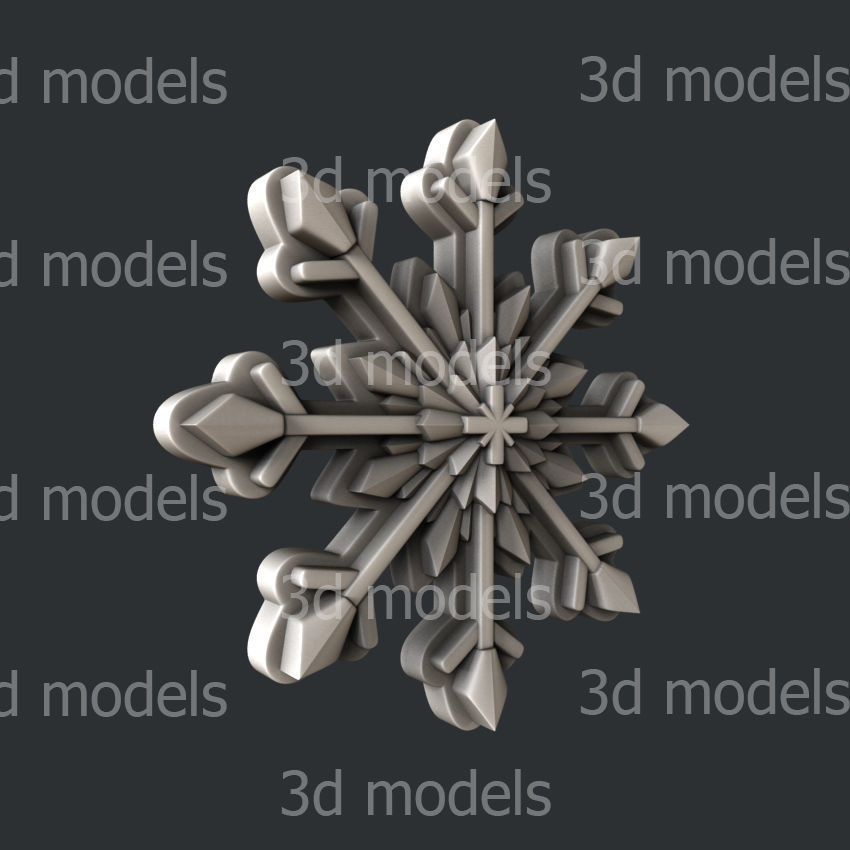 3d STL models for CNC router or 3dprinter snowflake P511 3D model_1