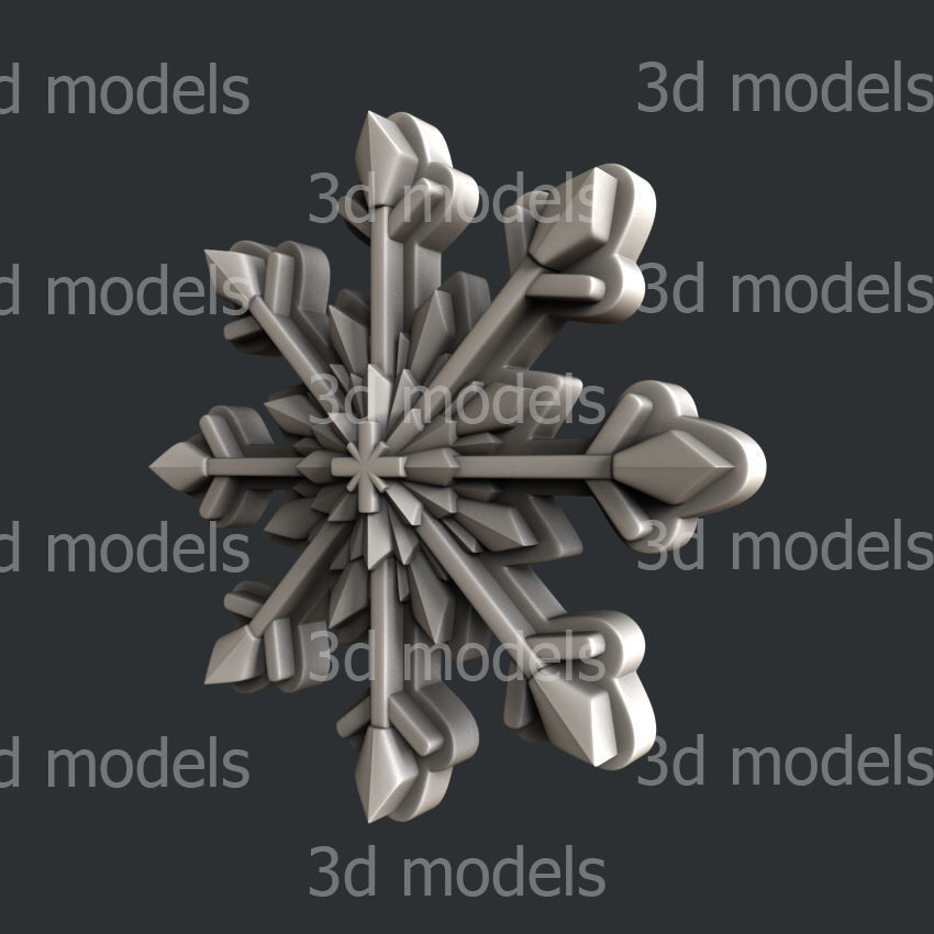 3d STL models for CNC router or 3dprinter snowflake P511 3D model_2