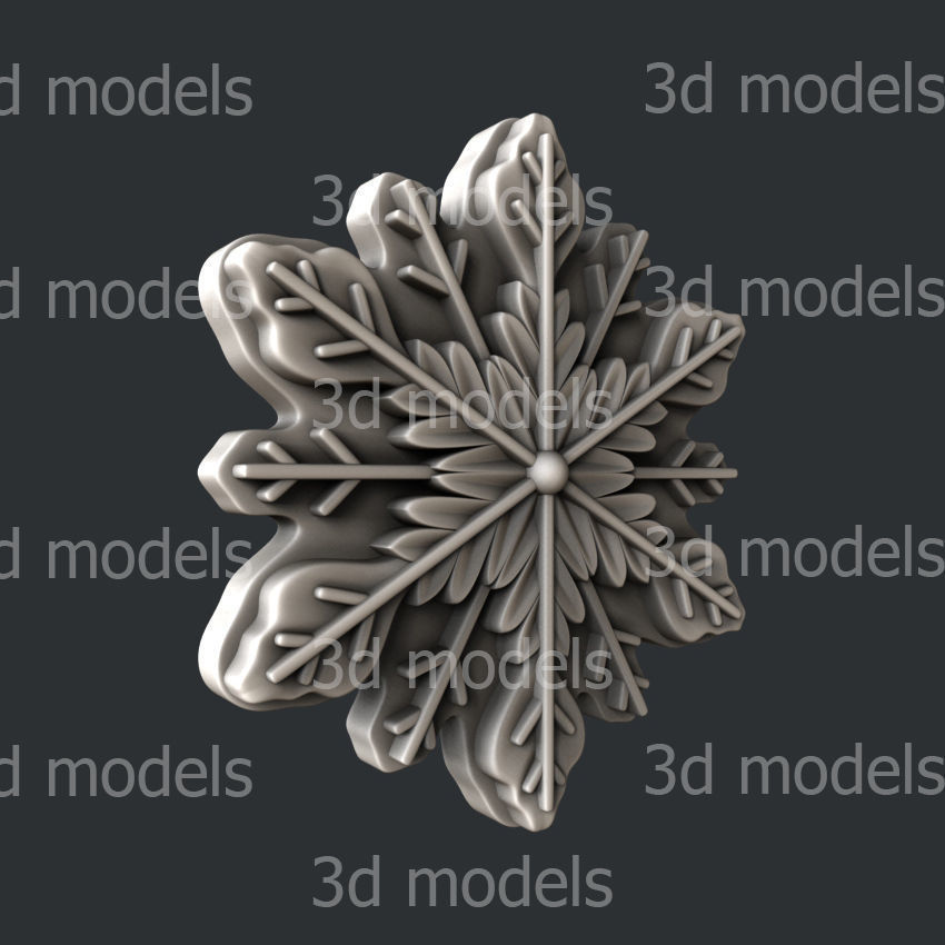 3d STL models for CNC router or 3dprinter snowflake P512 3D model_1