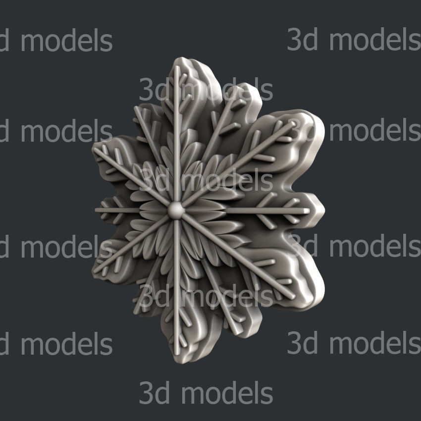 3d STL models for CNC router or 3dprinter snowflake P512 3D model_2