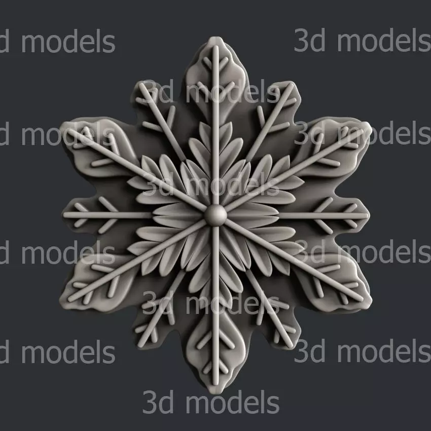 3d STL models for CNC router or 3dprinter snowflake P512 3D model_0