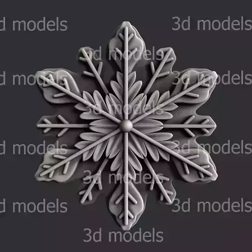 3d STL models for CNC router or 3dprinter snowflake P512