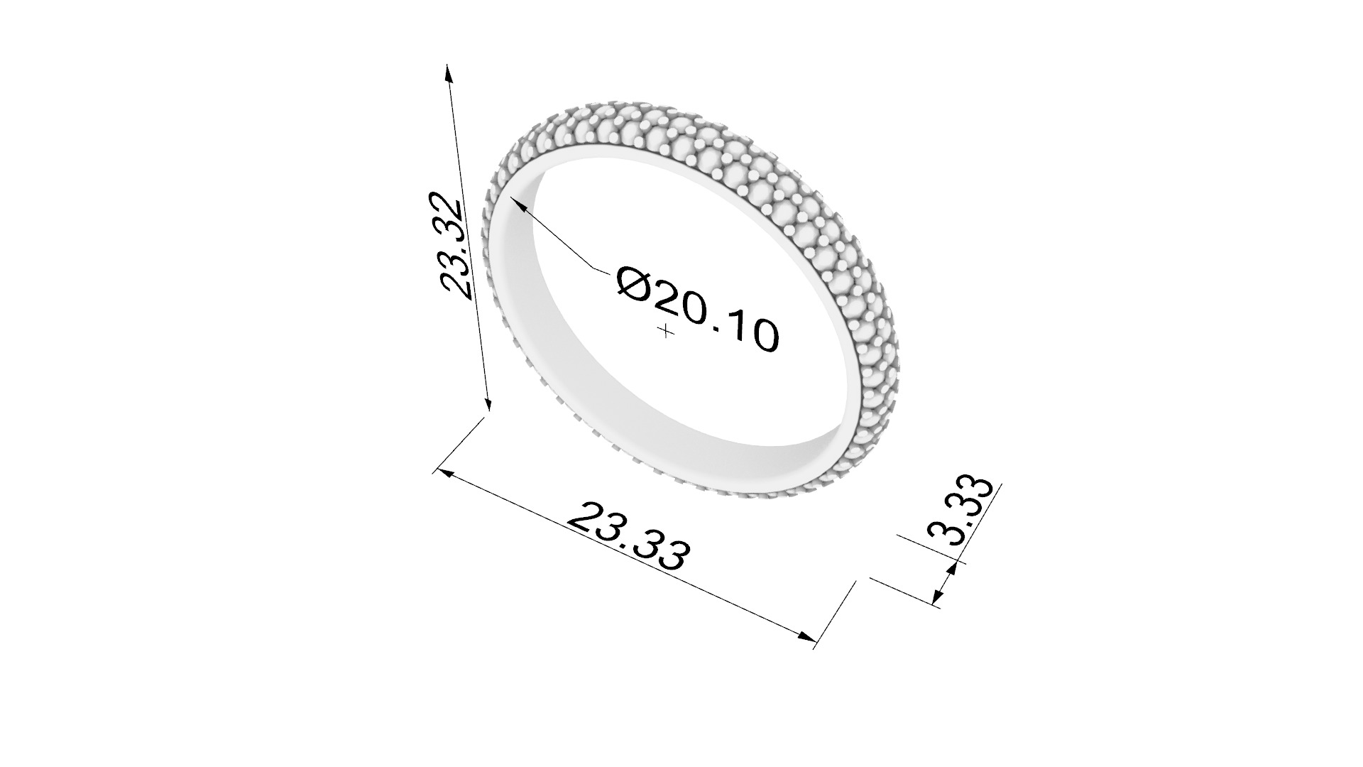 Triple Row Eternity Band JDBCo 3D print model_1