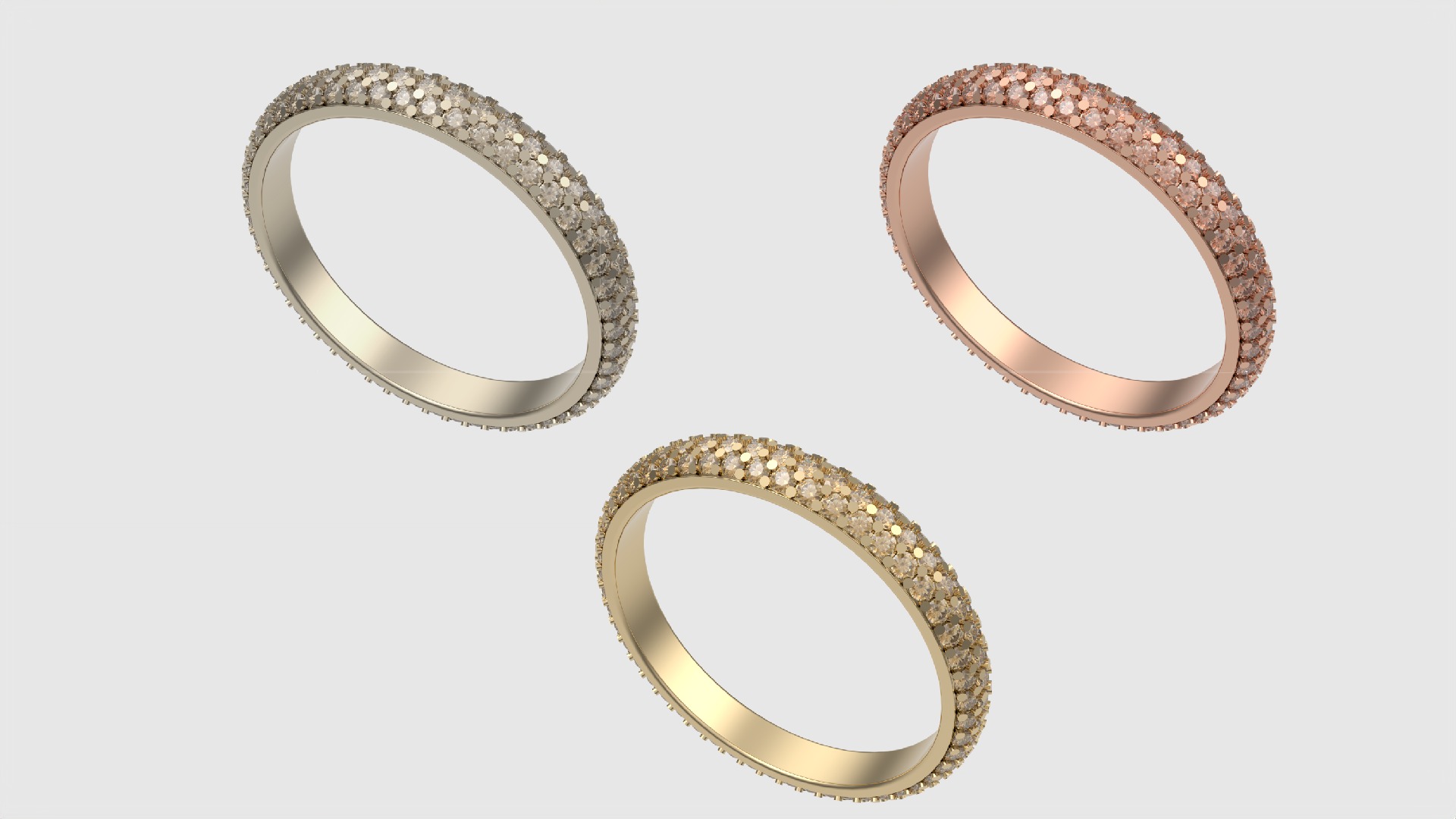 Triple Row Eternity Band JDBCo 3D print model_2