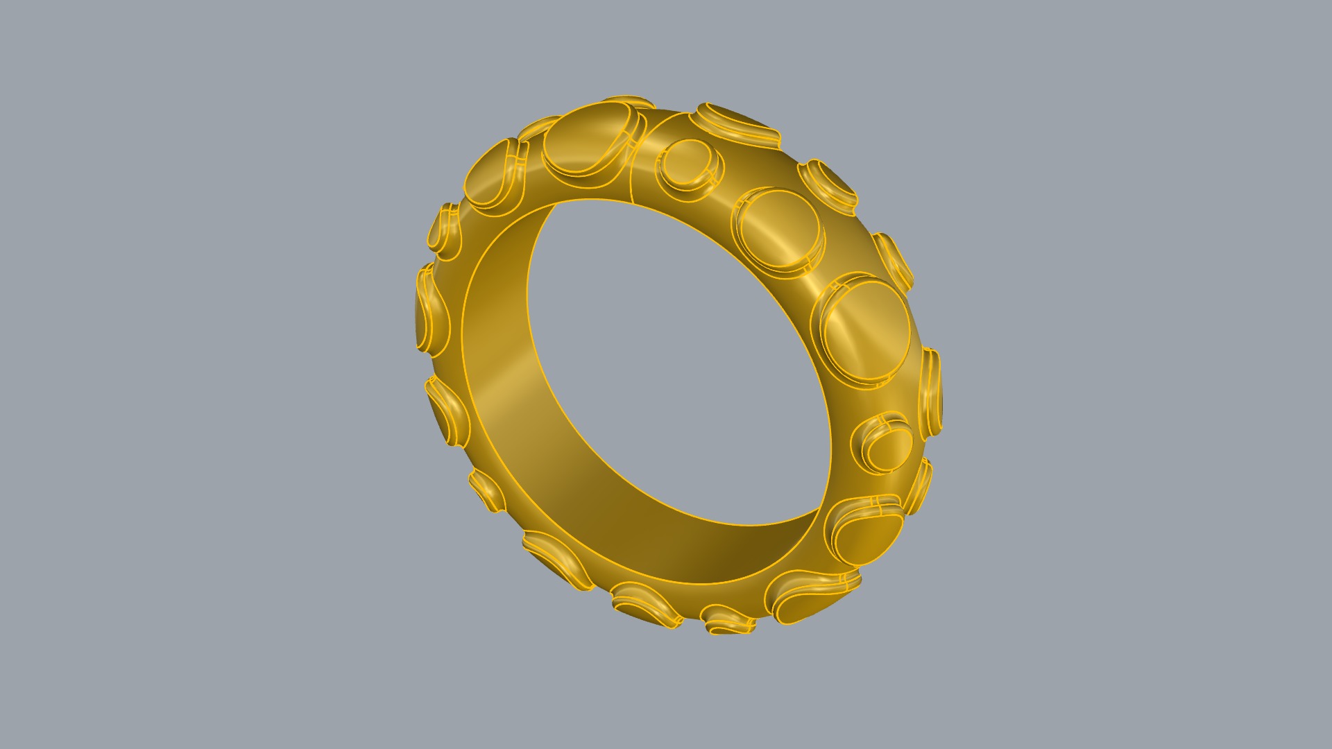 Modern Bubble Design Ring JDBCo 3D print model_7