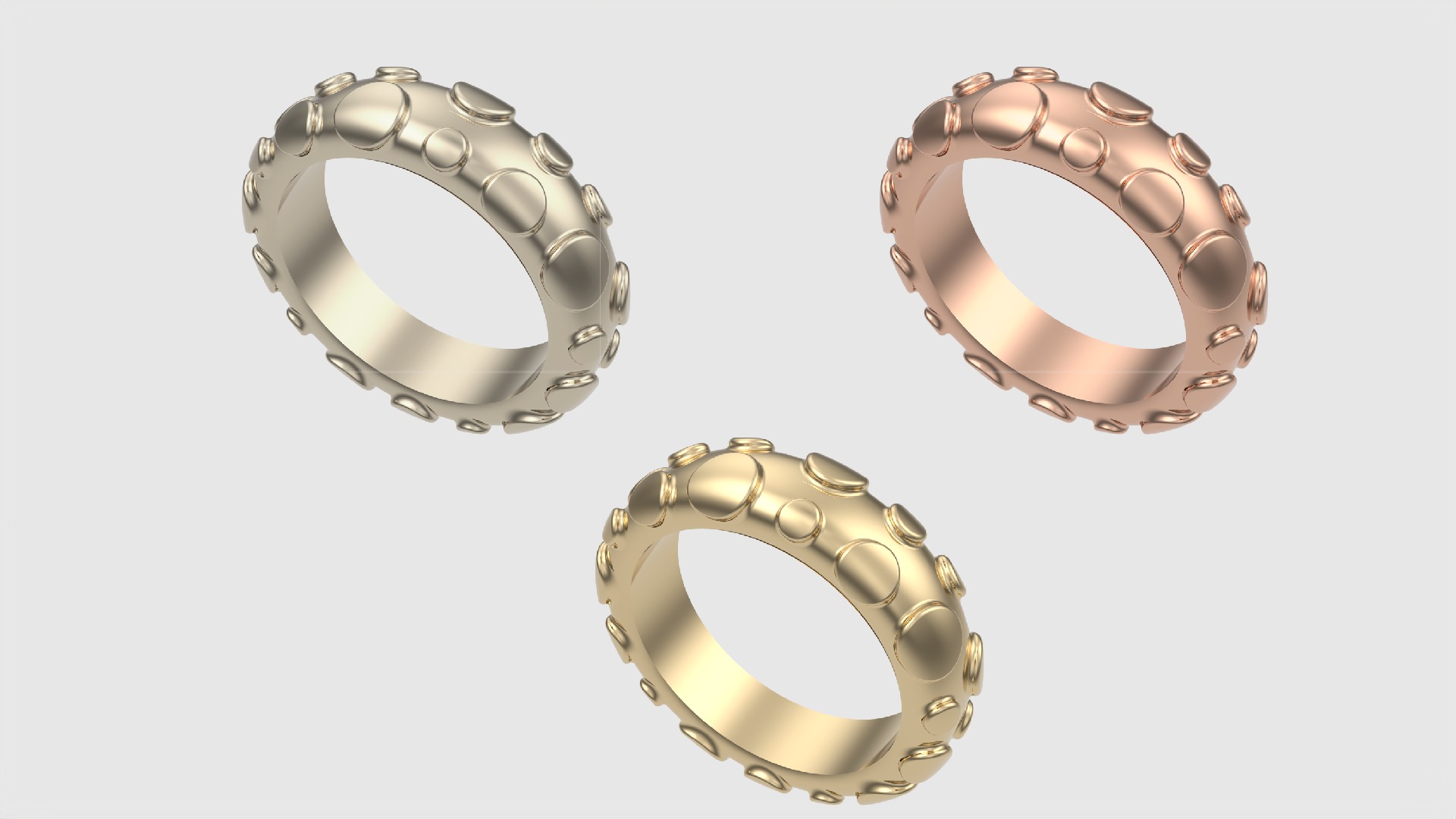 Modern Bubble Design Ring JDBCo 3D print model_2