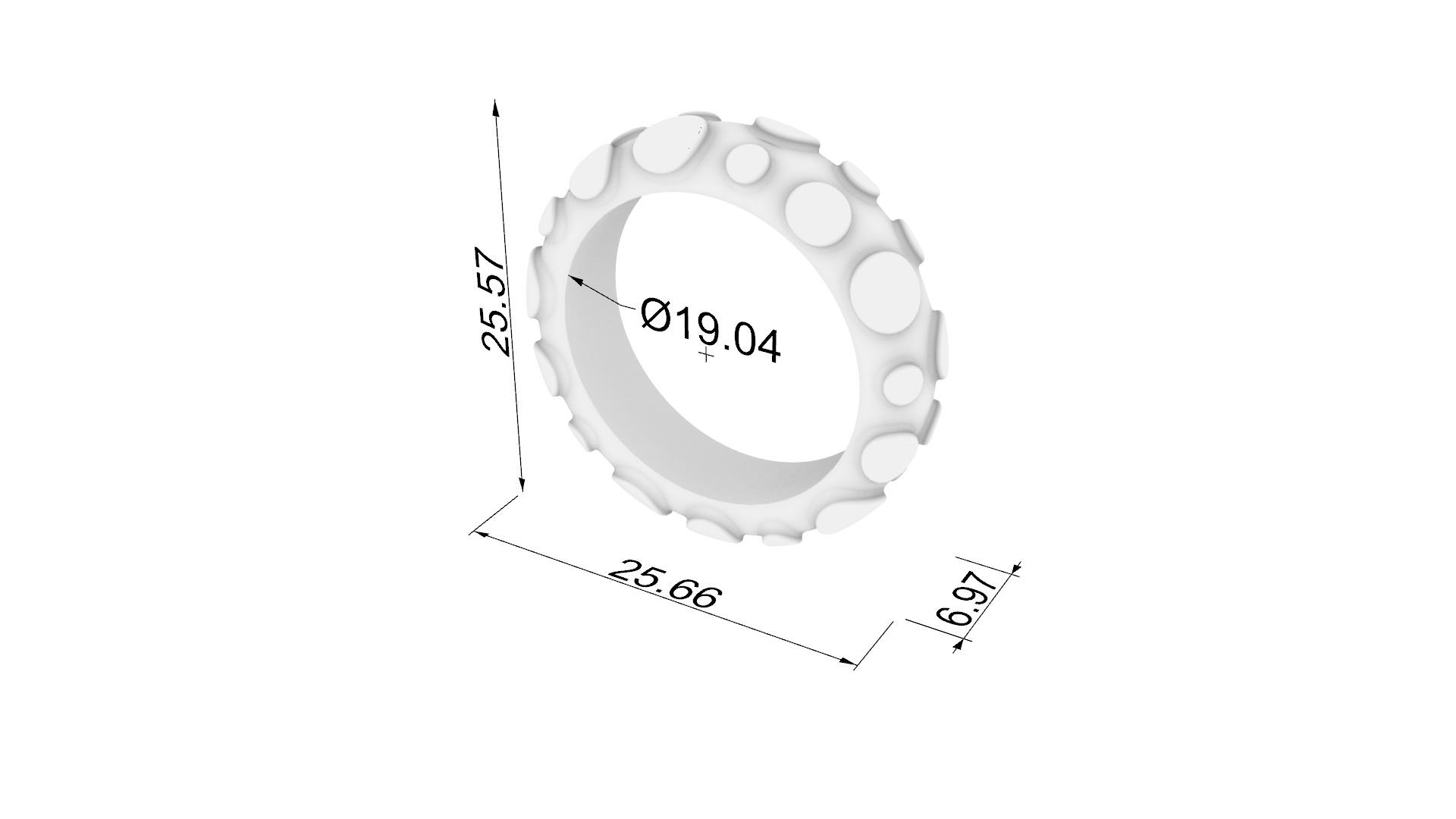 Modern Bubble Design Ring JDBCo 3D print model_1