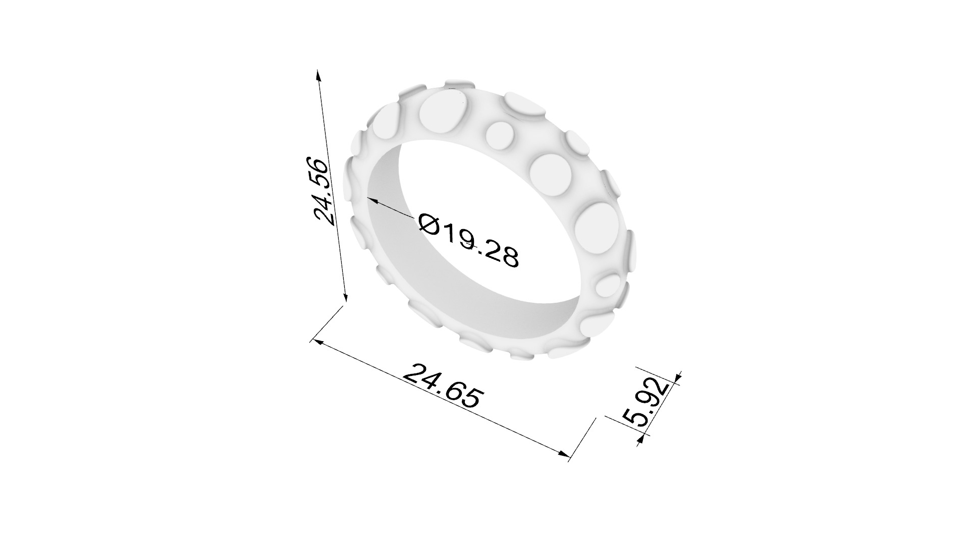 Modern Textured Ring JDBCo 3D print model_1