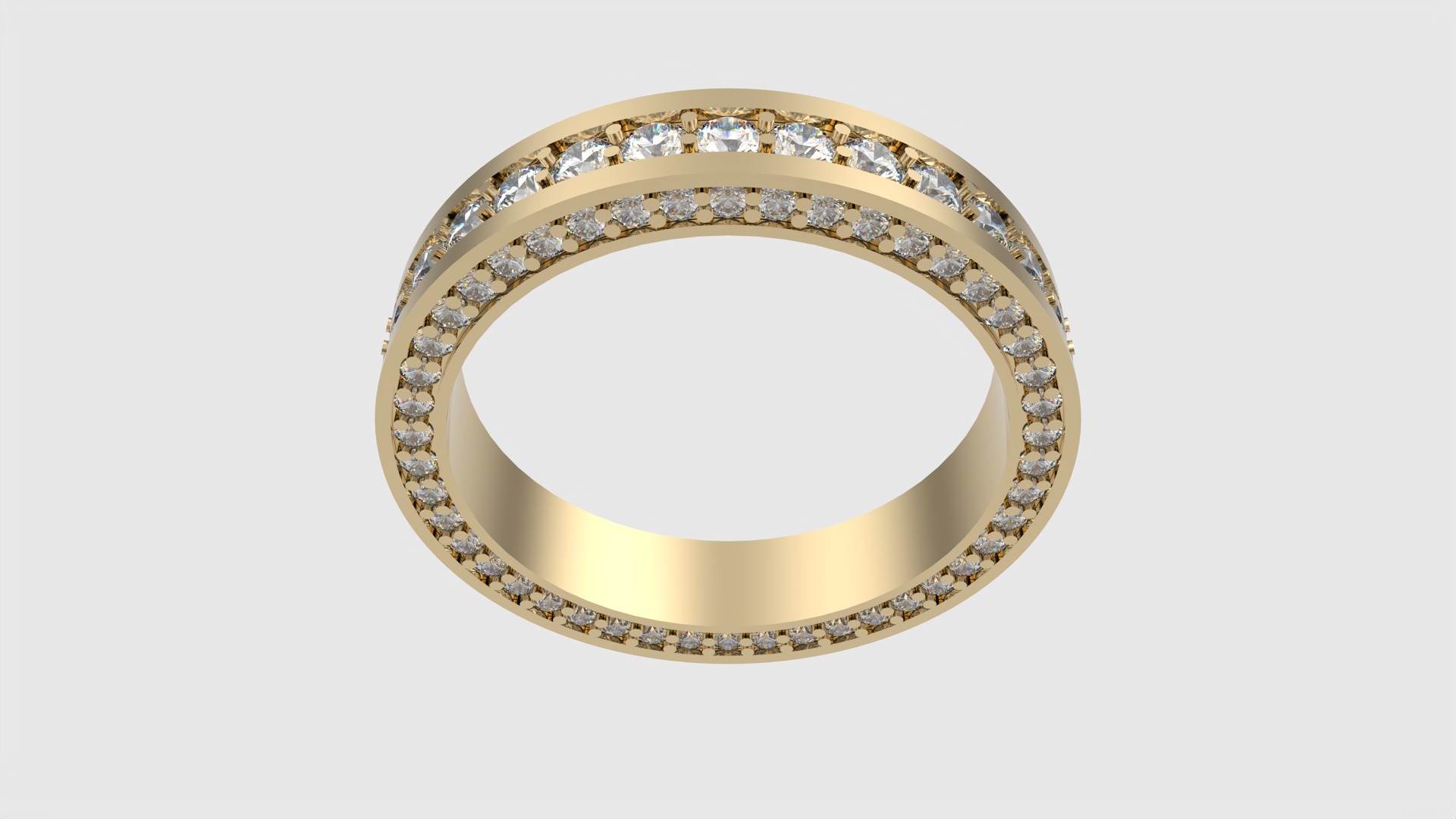 Dazzling Triple Row Eternity Band JDBCo 3D print model_16