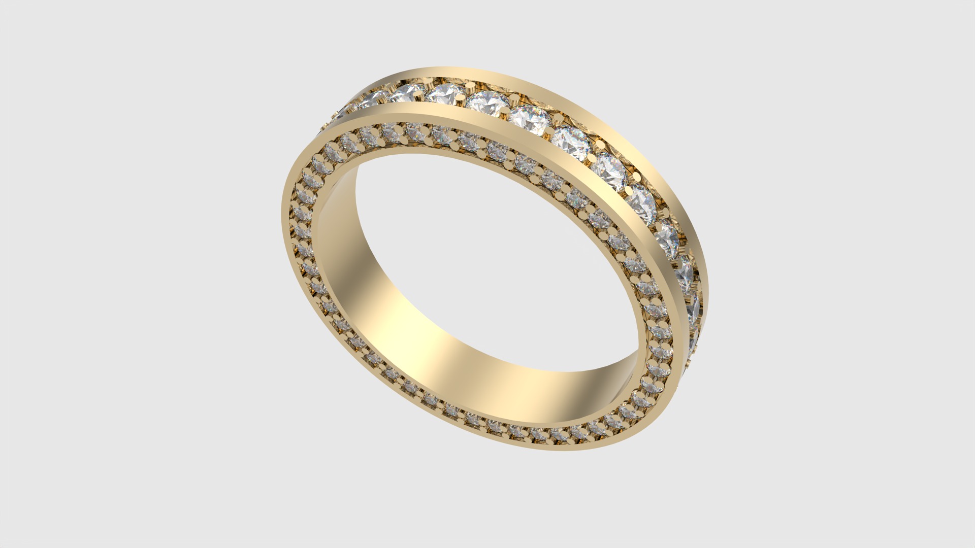 Dazzling Triple Row Eternity Band JDBCo 3D print model_15