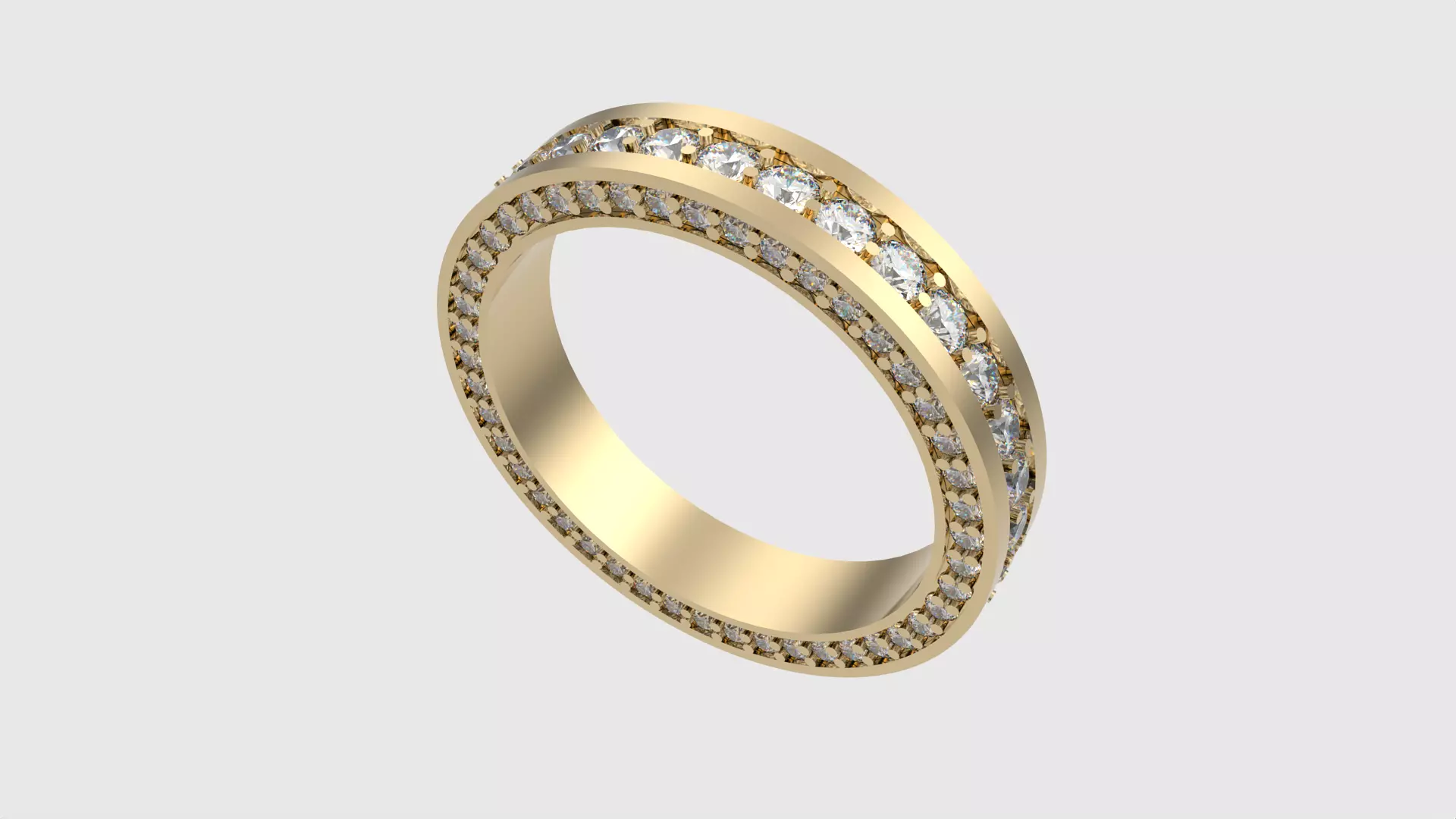 Dazzling Triple Row Eternity Band JDBCo 3D print model_0
