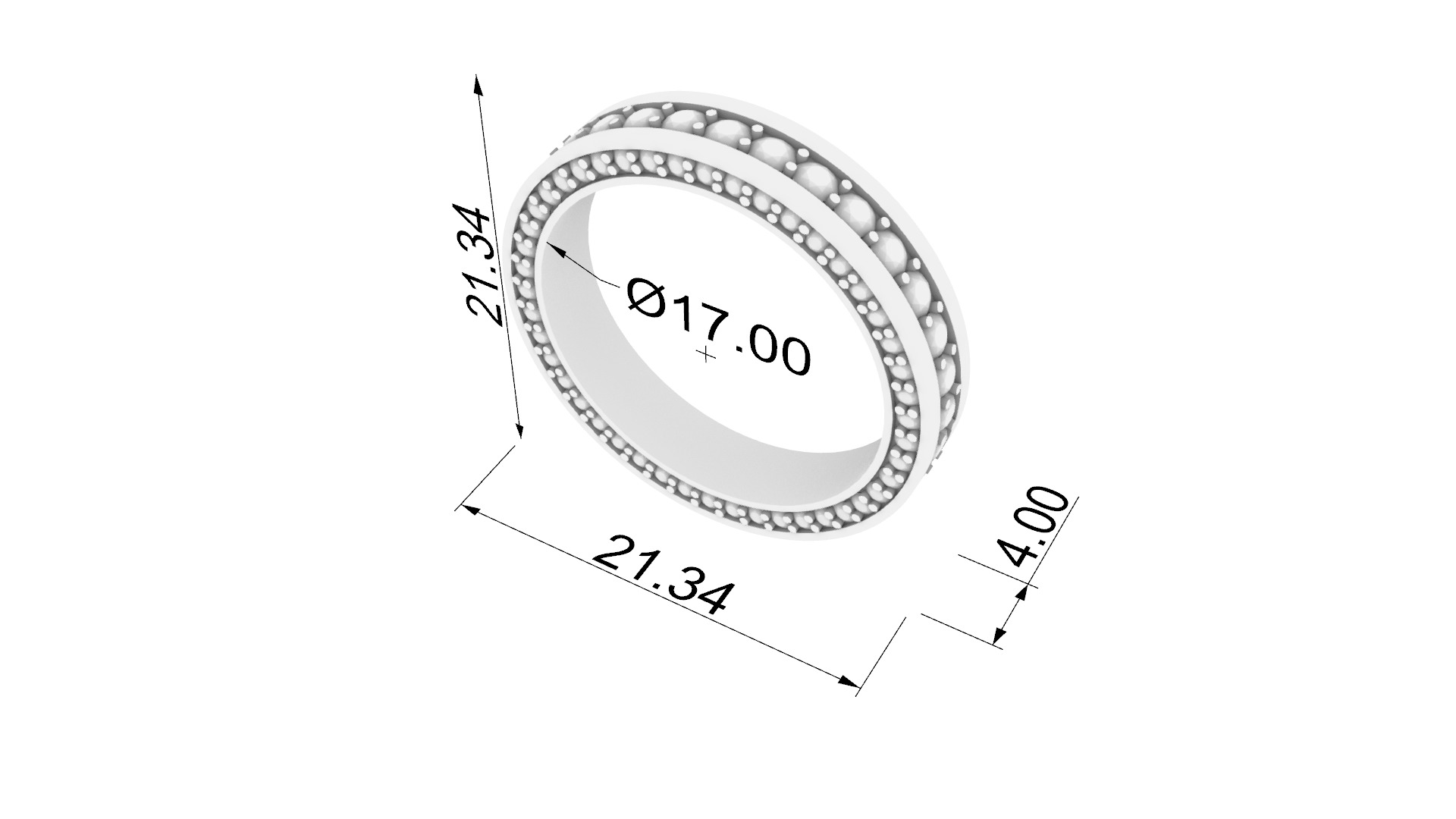 Dazzling Triple Row Eternity Band JDBCo 3D print model_1