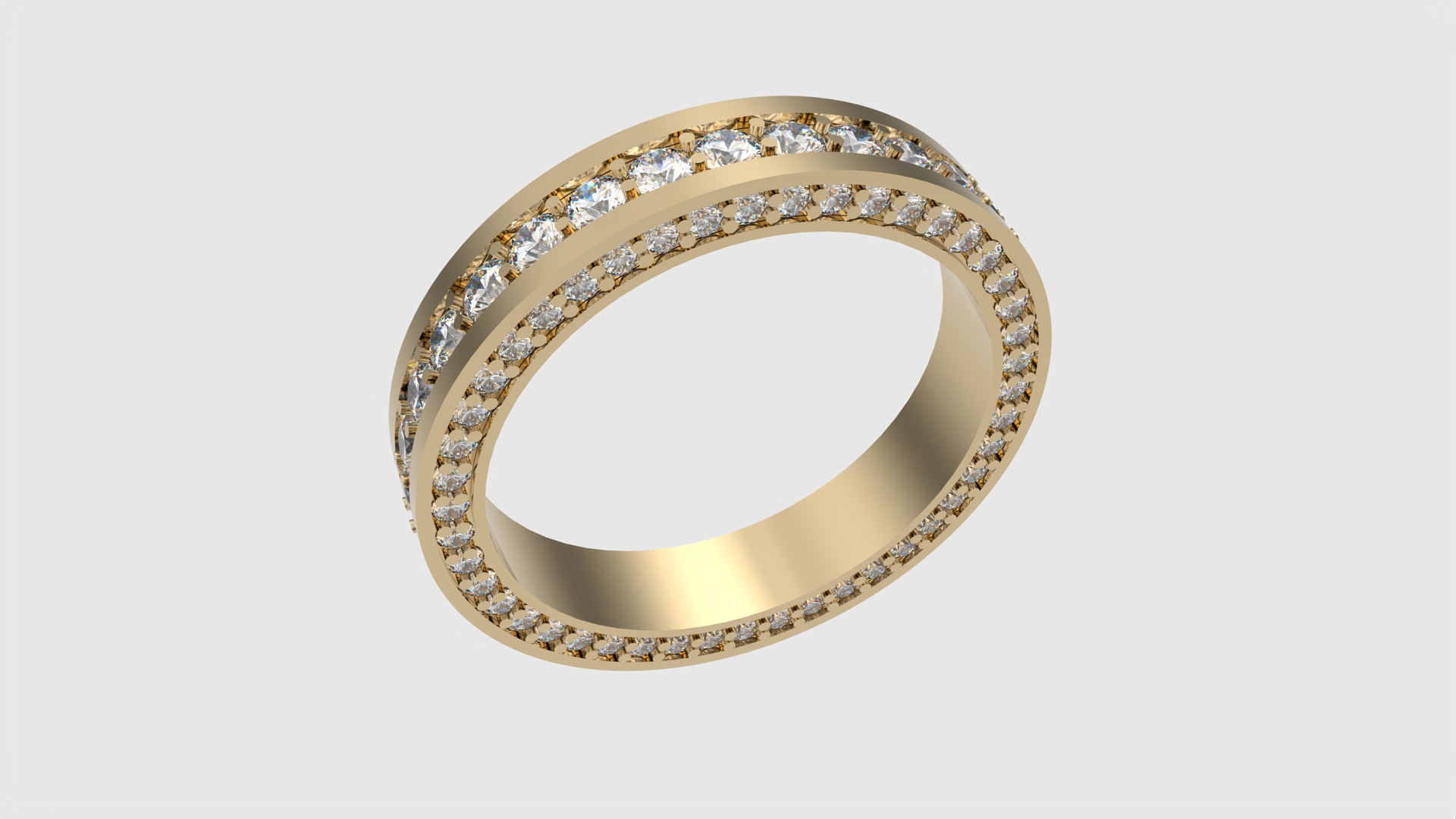 Dazzling Triple Row Eternity Band JDBCo 3D print model_24