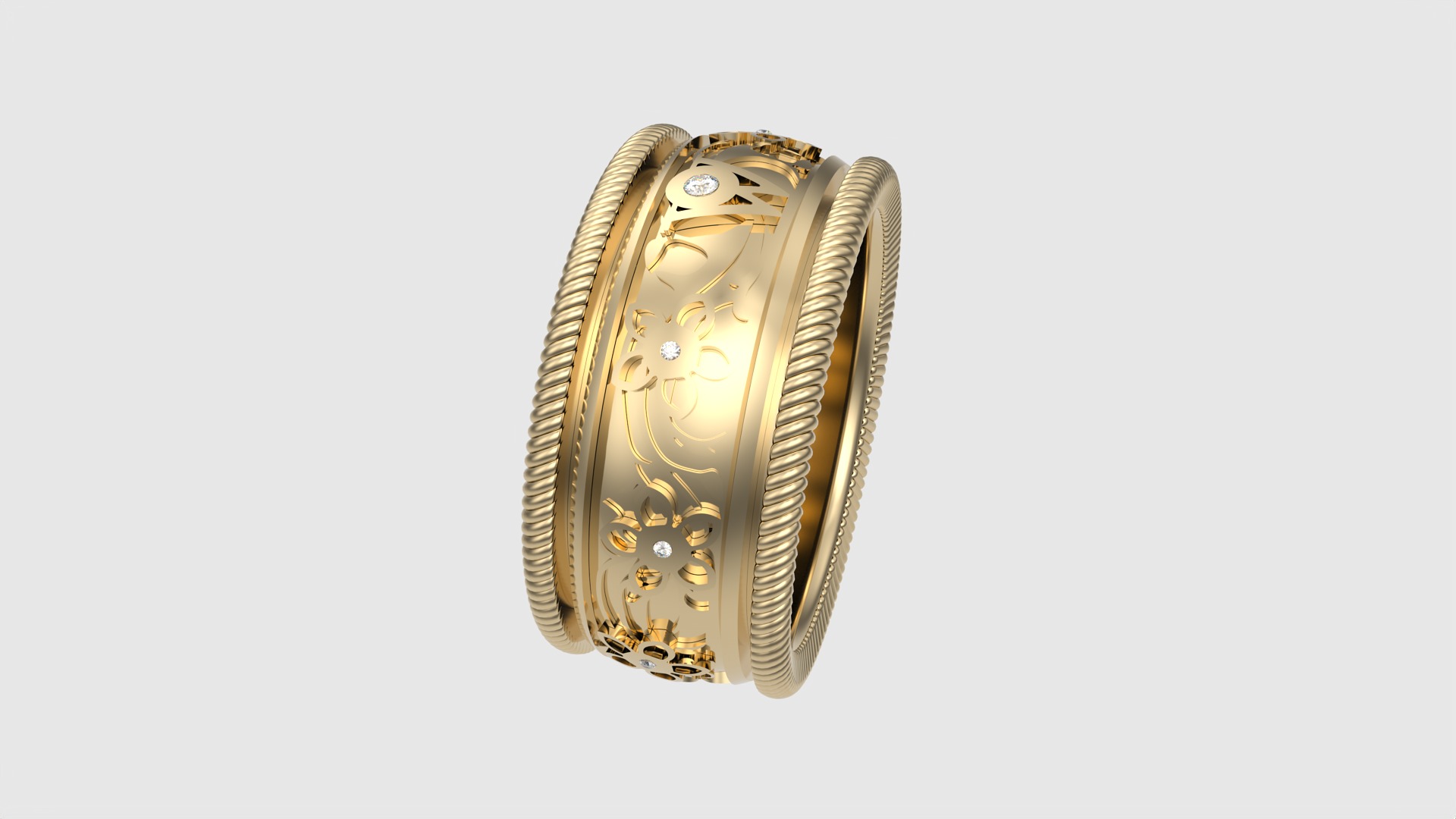 Enamel and Floral Rotating Ring JDBCo 3D print model_19