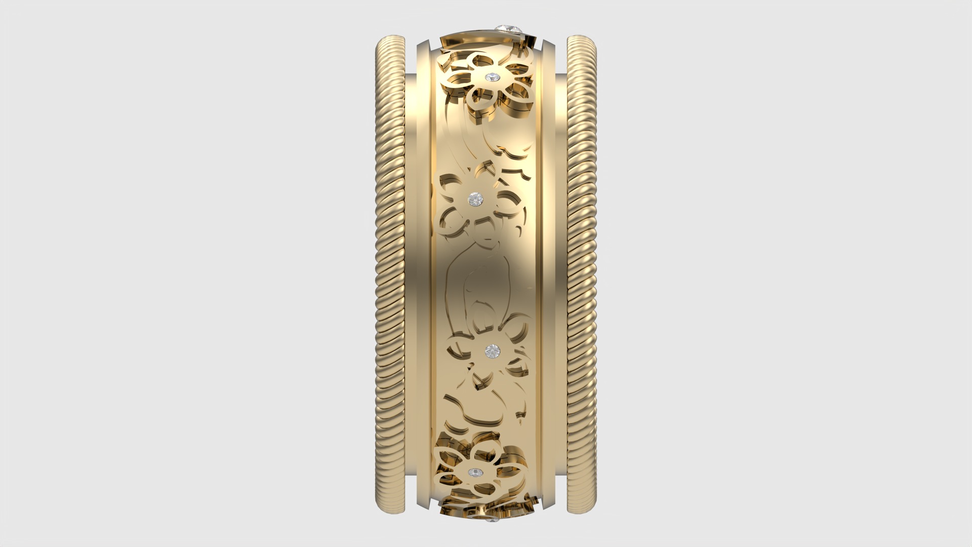 Enamel and Floral Rotating Ring JDBCo 3D print model_5