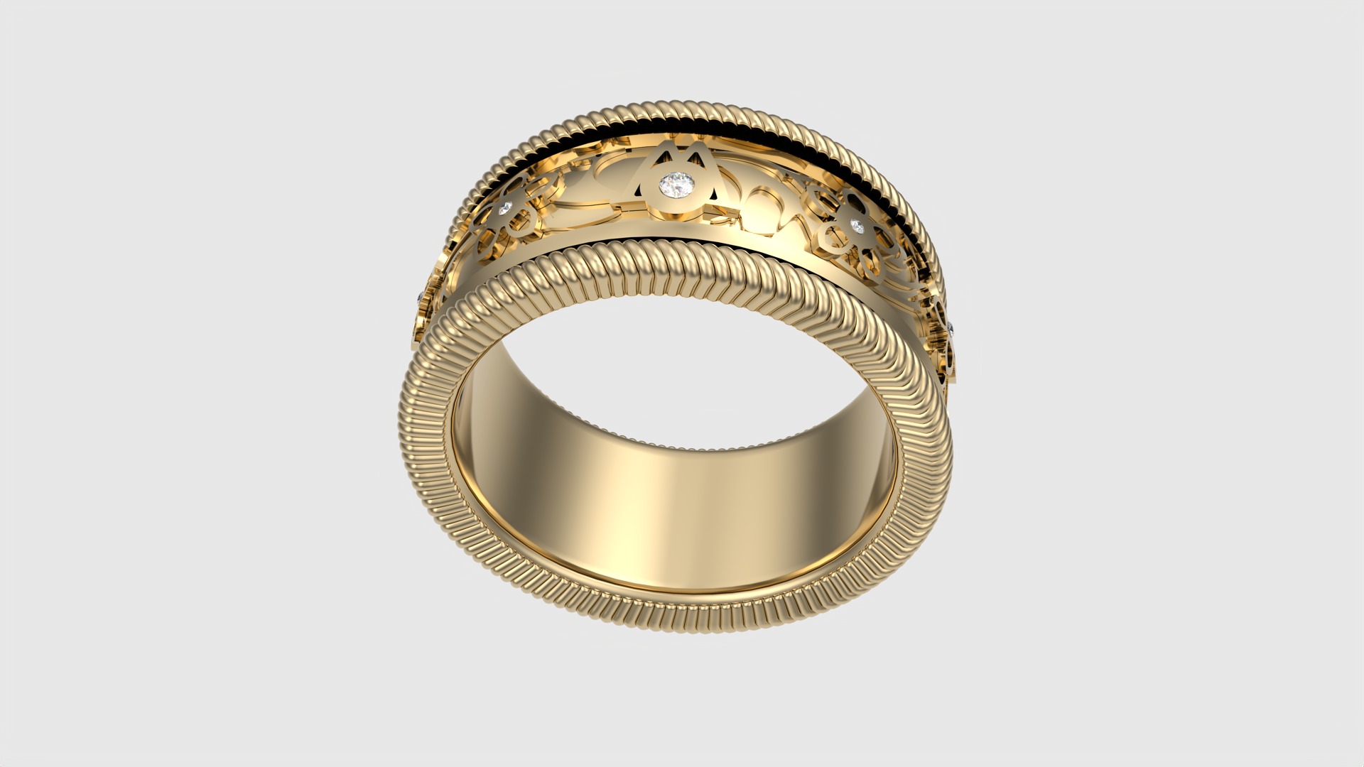 Enamel and Floral Rotating Ring JDBCo 3D print model_23