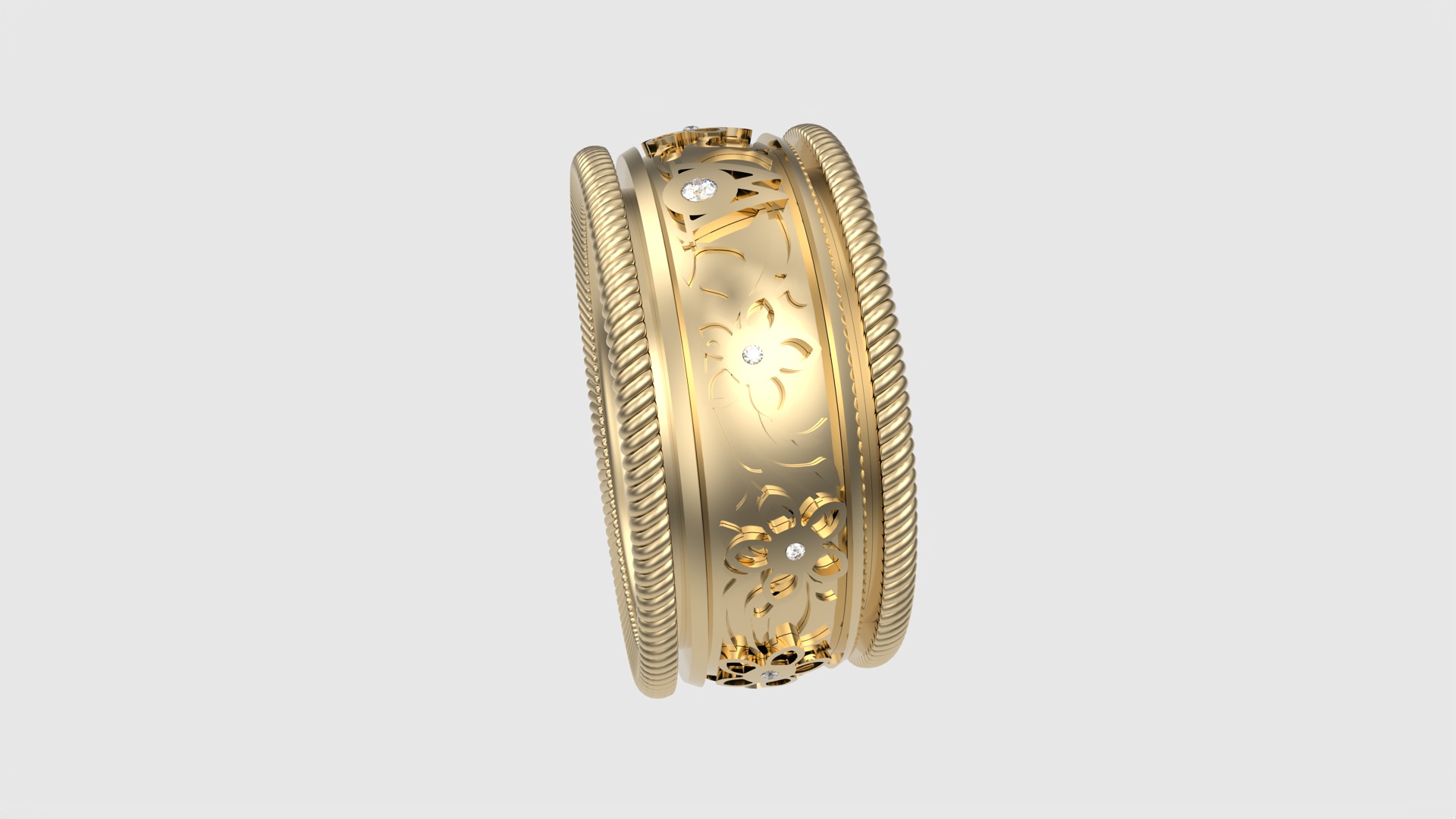 Enamel and Floral Rotating Ring JDBCo 3D print model_20