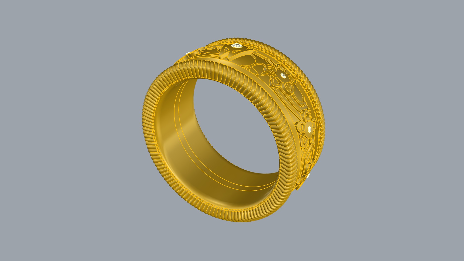 Enamel and Floral Rotating Ring JDBCo 3D print model_7