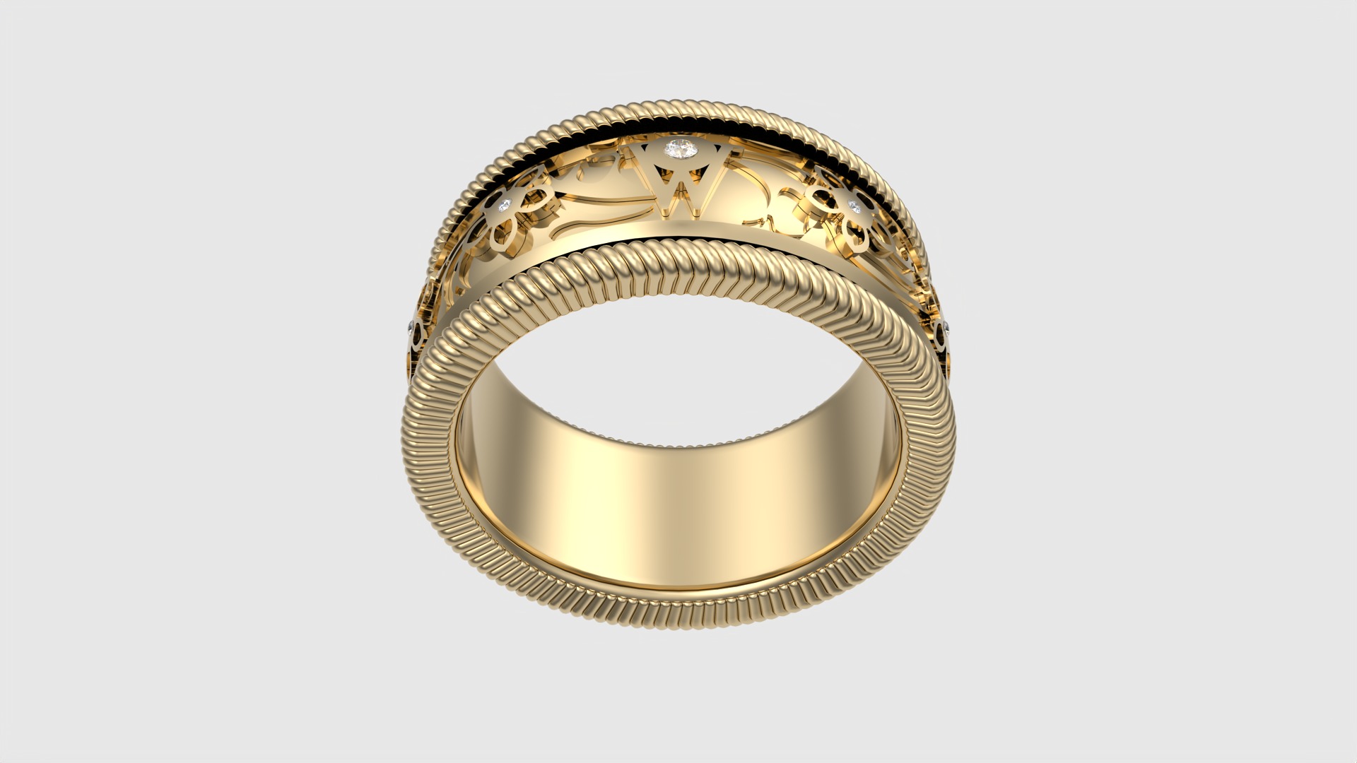 Enamel and Floral Rotating Ring JDBCo 3D print model_16