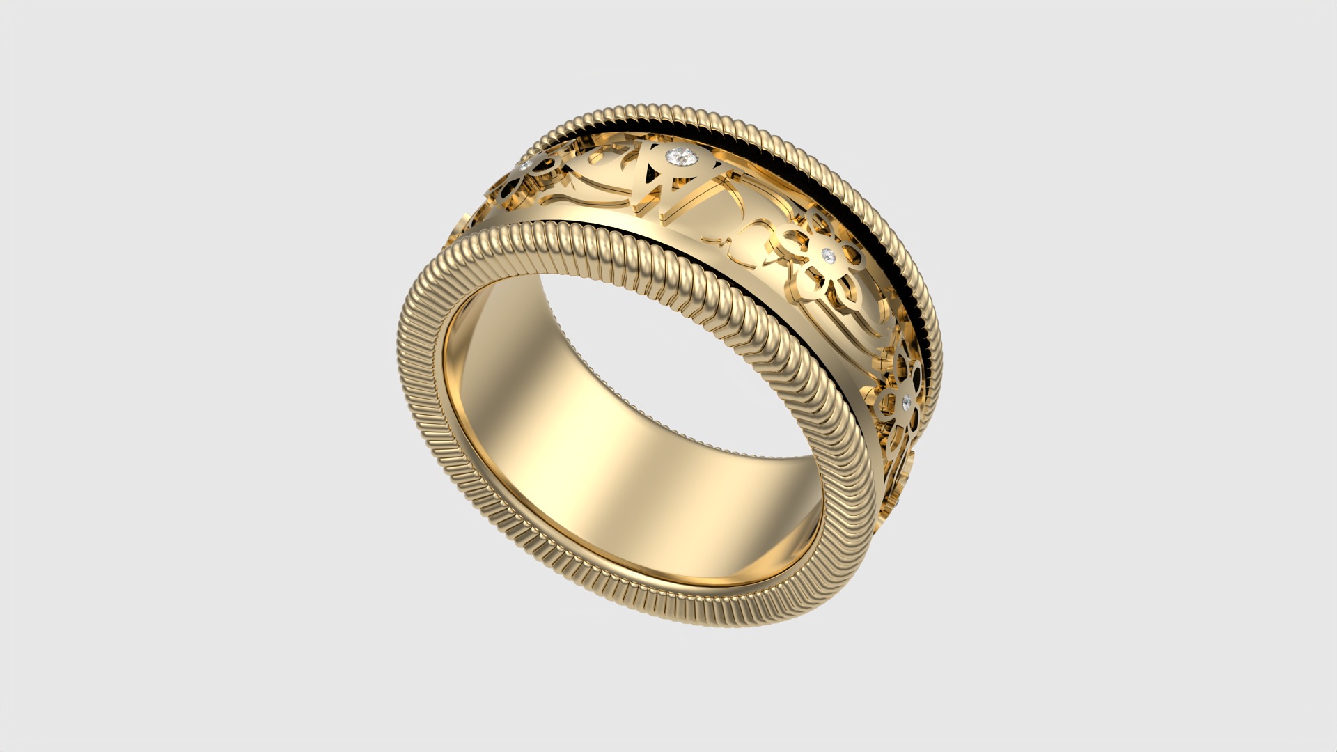 Enamel and Floral Rotating Ring JDBCo 3D print model_15