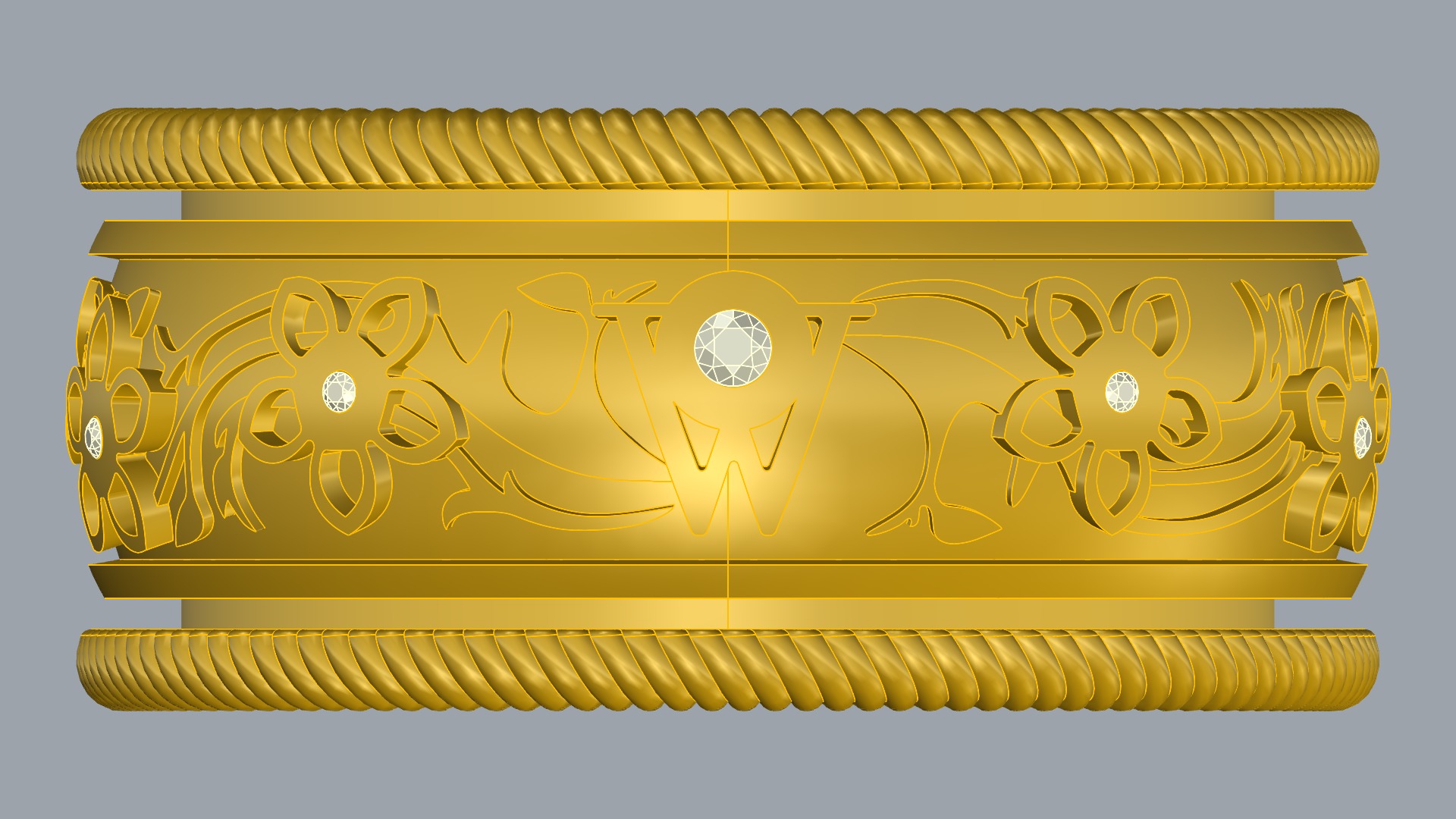 Enamel and Floral Rotating Ring JDBCo 3D print model_13