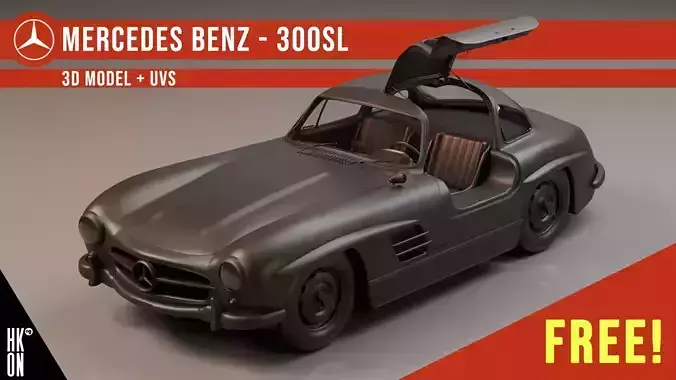 Mercedes Benz - 300SL Gullwing - 3D Model
