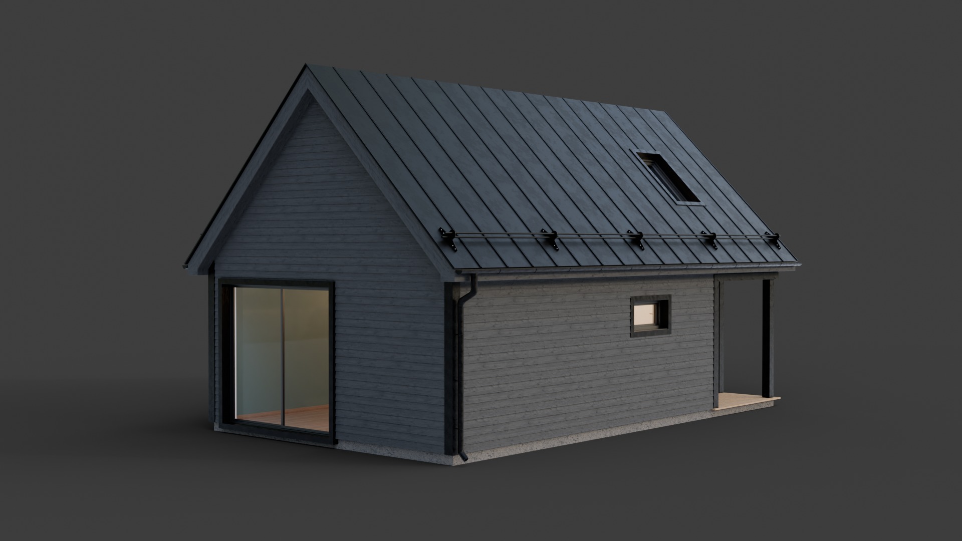 Modern Cabin House 3D model_3