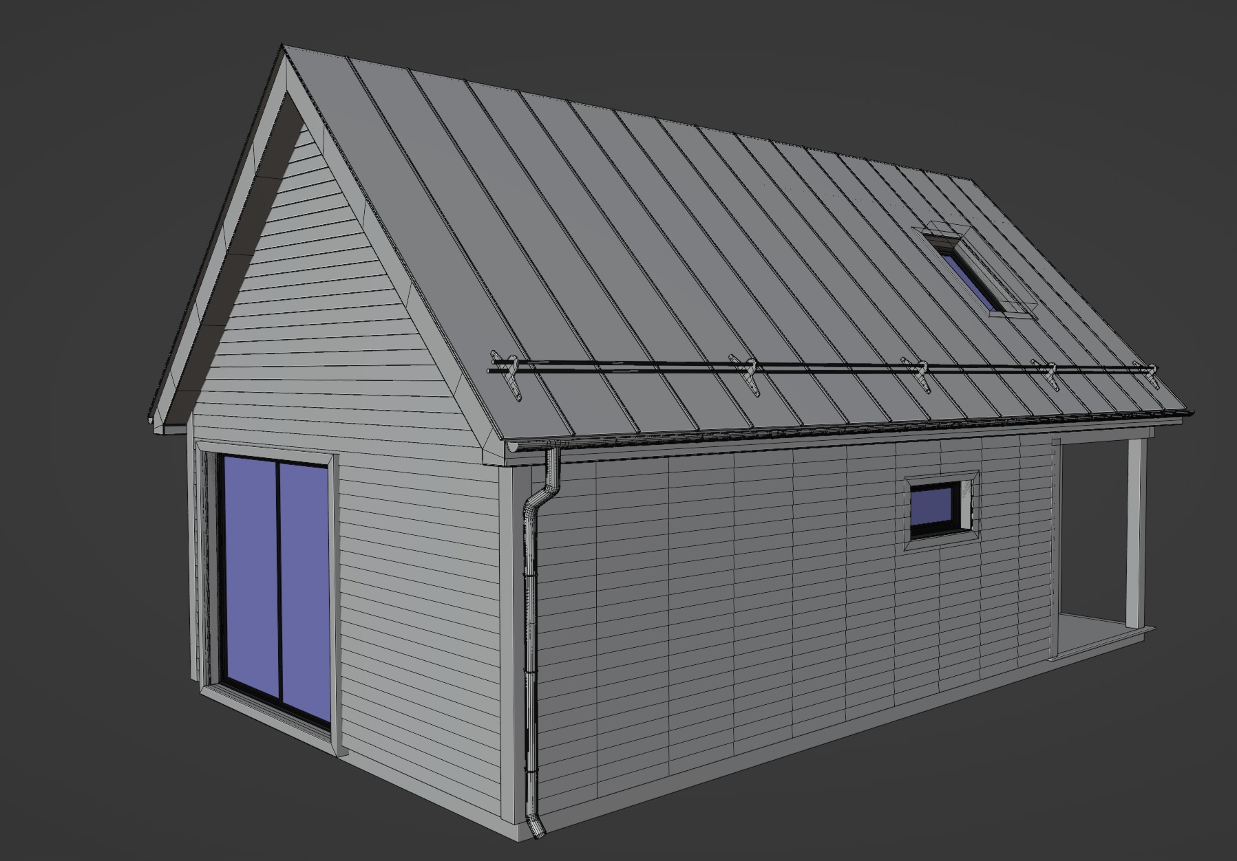 Modern Cabin House 3D model_11