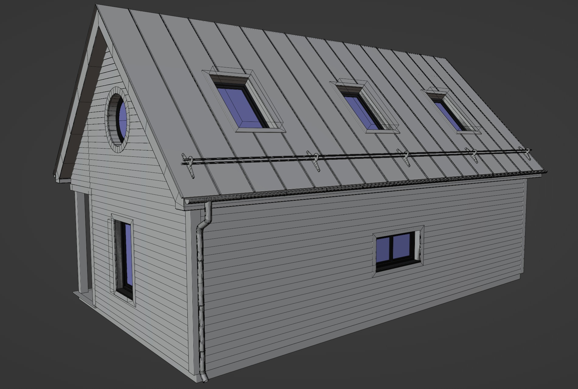 Modern Cabin House 3D model_10