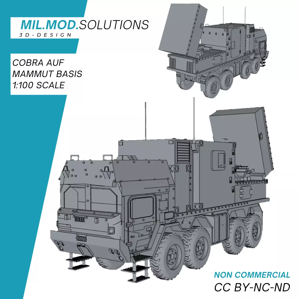 Artillerieortungsradar COBRA auf SLT Mammut 2 Basis 3D print model