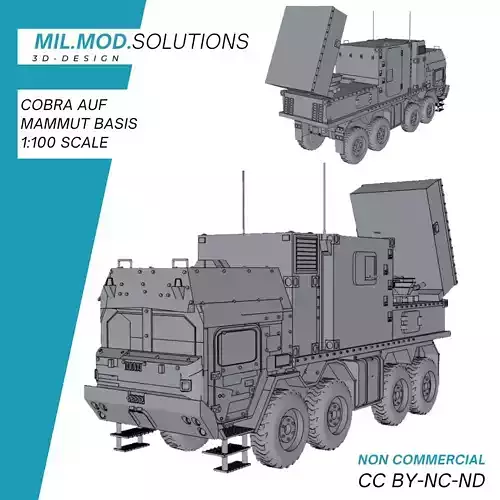 Artillerieortungsradar COBRA auf SLT Mammut 2 Basis 3D print model
