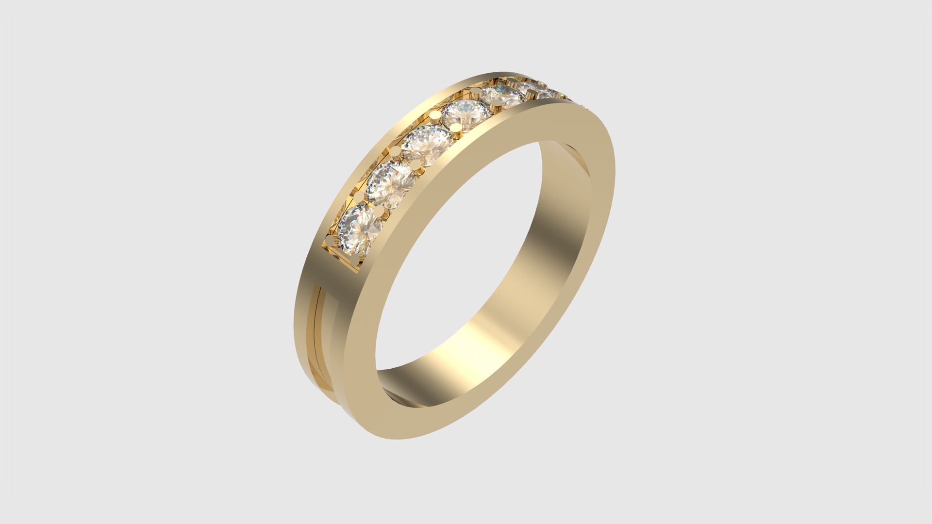 Timeless Channel Set Ring JDBCo 3D print model_25