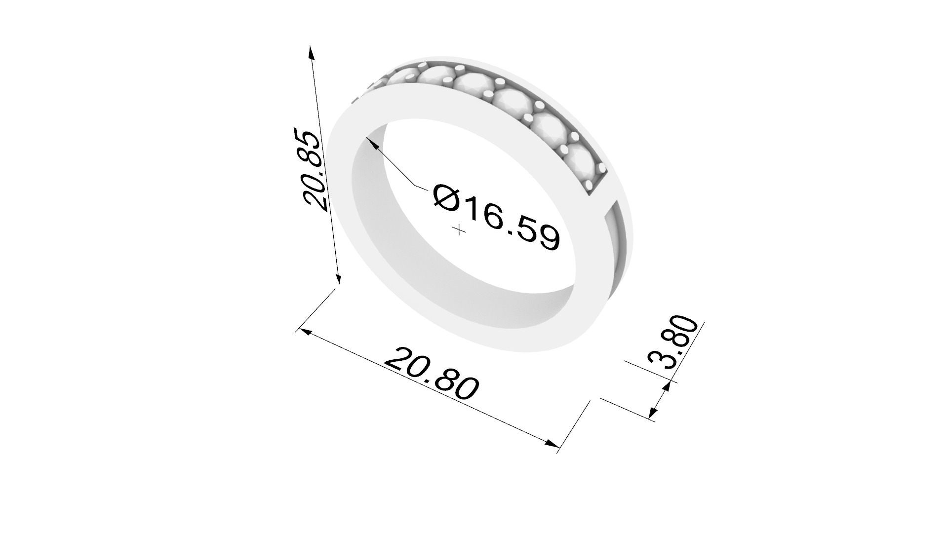 Timeless Channel Set Ring JDBCo 3D print model_1