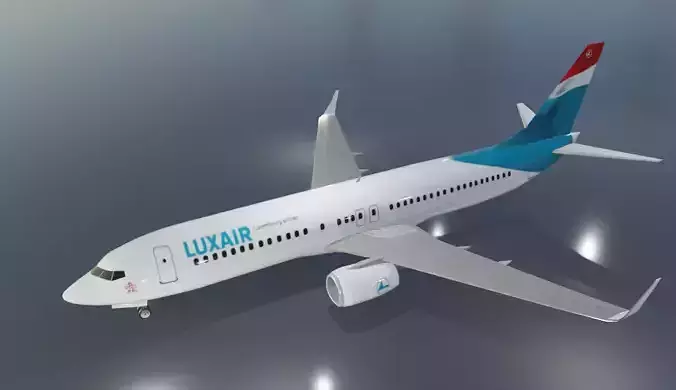 Boeing 737-800 low poly 3D Model with cockpit  Low-poly 3D model