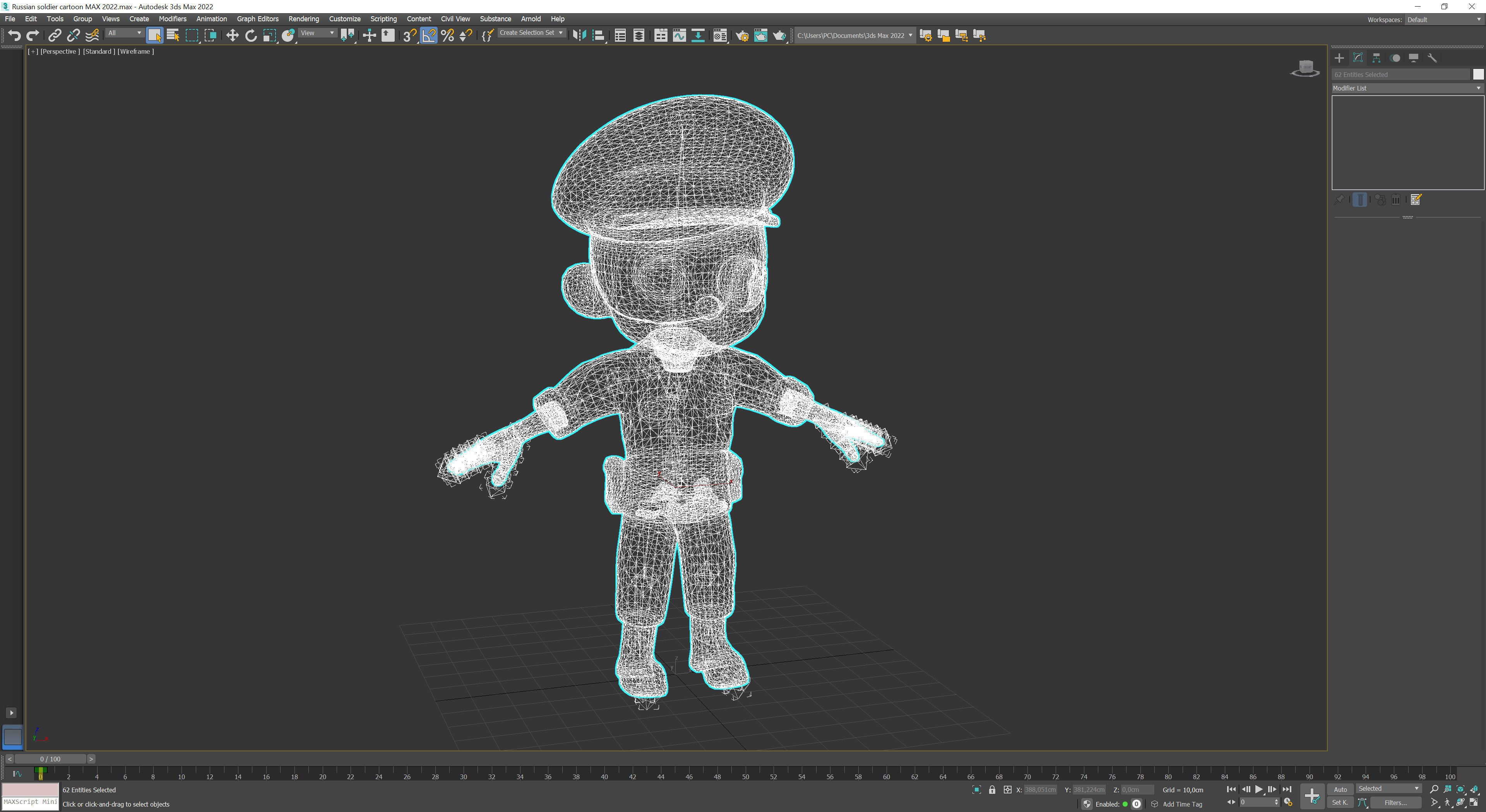 Russian soldier cartoon Low-poly 3D model_16