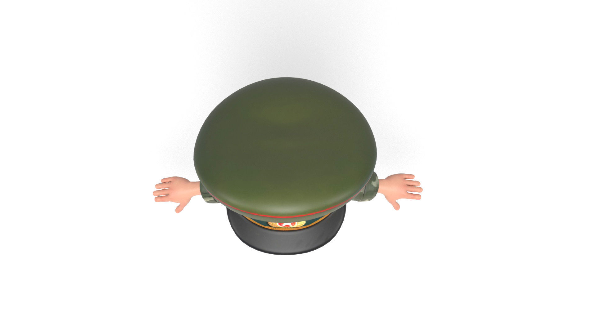 Russian soldier cartoon Low-poly 3D model_7