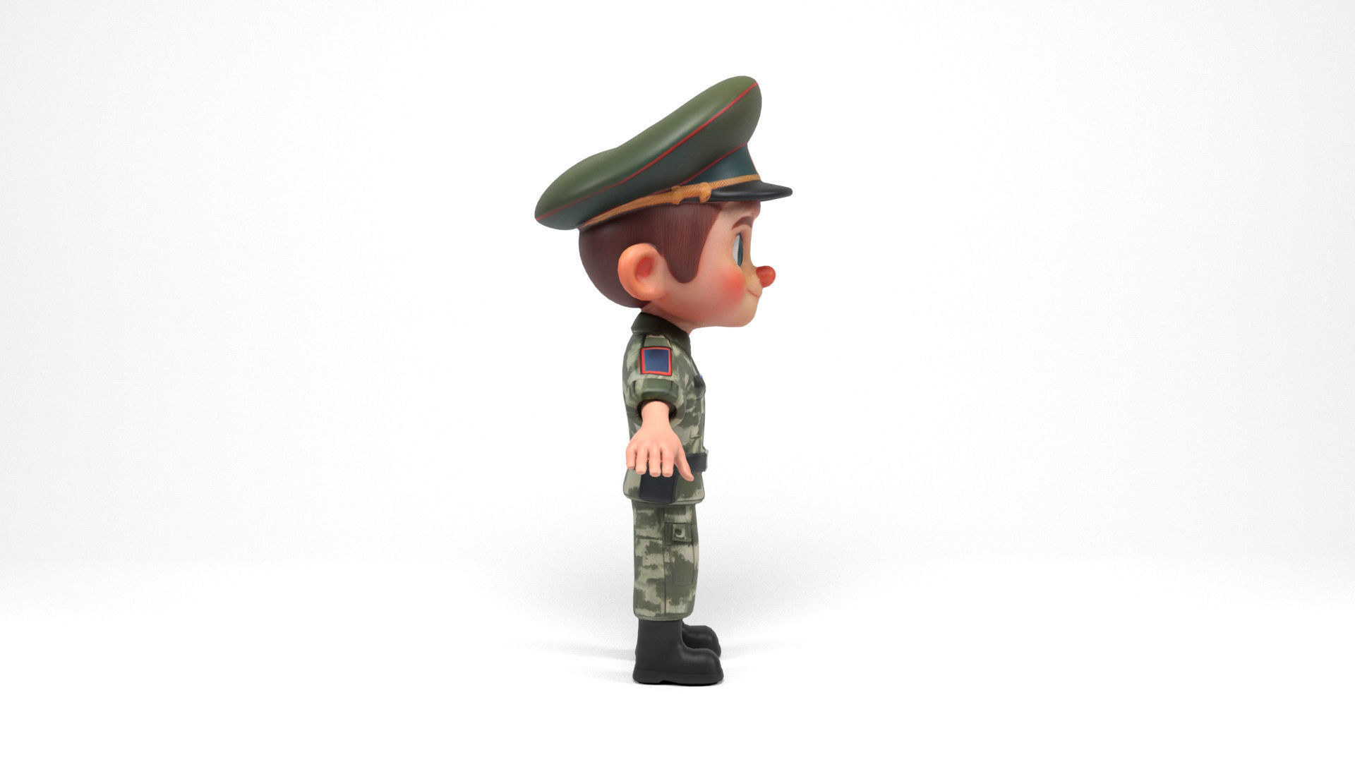 Russian soldier cartoon Low-poly 3D model_6