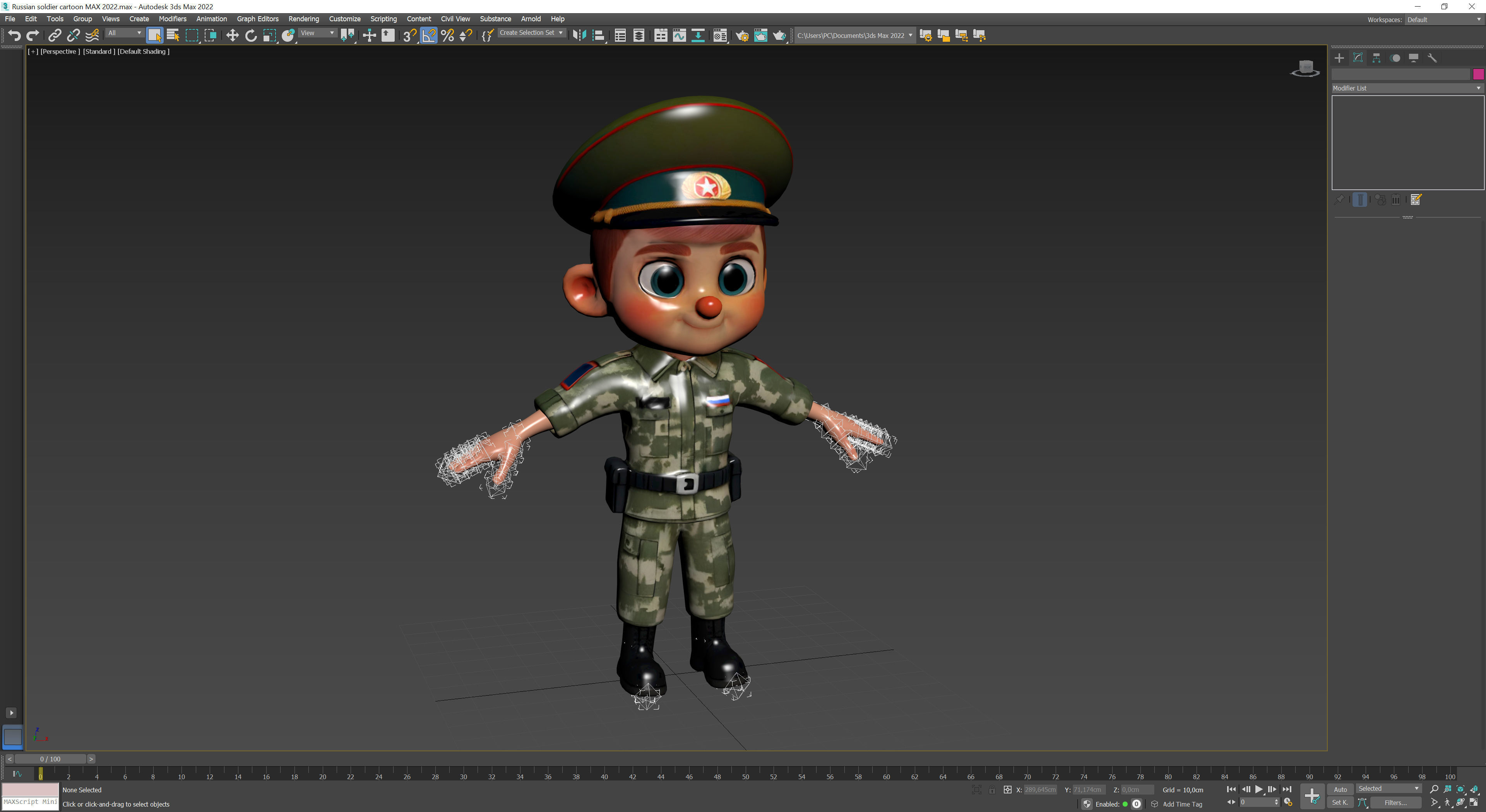 Russian soldier cartoon Low-poly 3D model_15