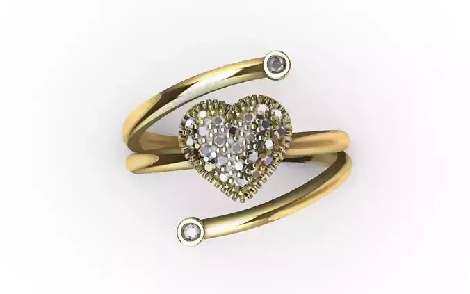 Elegant heart ring